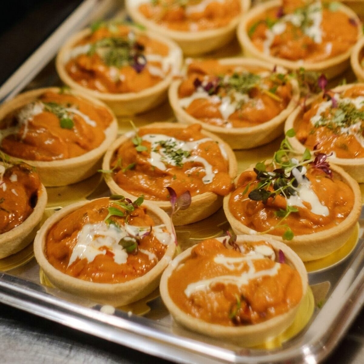 Butter chicken quiche tartlets baked by Chef Sakshi Ahluwalia — Indian-British home baking